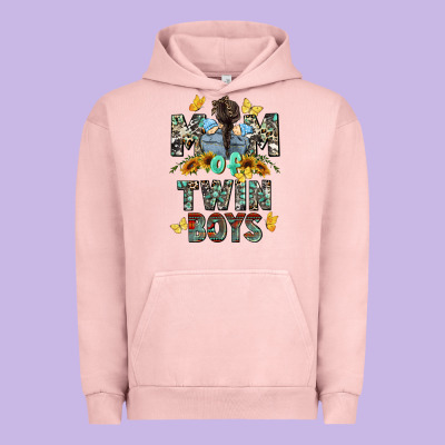 Mom Of Twin Boys Mother's Day Urban Hoodie Designed By Cowgirlartshop