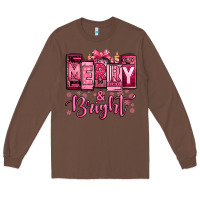 Chestnut merry and bright pink Christmas Long Sleeve Tee - Jasminsmagicworld