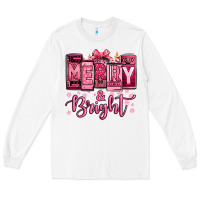 White merry and bright pink Christmas Long Sleeve Tee - Jasminsmagicworld