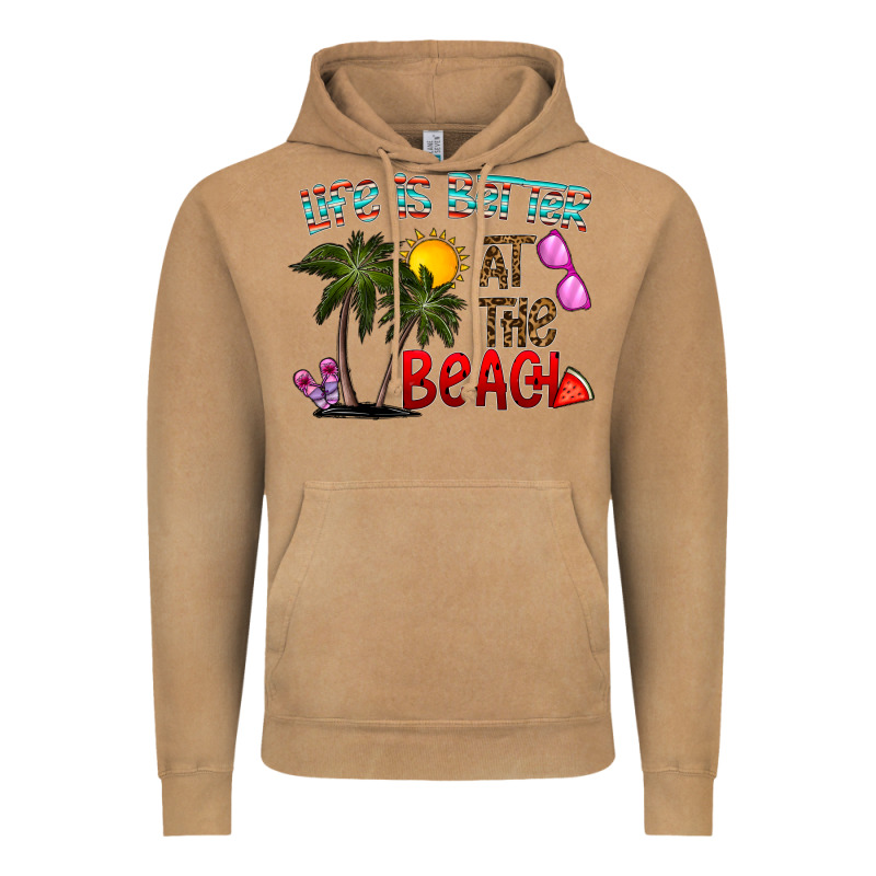 Life Is Better At The Beach Vintage Hoodie by CowhideDigitalArt | Teevron