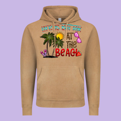 Life Is Better At The Beach Vintage Hoodie Designed By Cowhidedigitalart