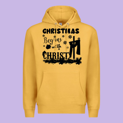 Christmas Begins With Christ Premium Hoodie Designed By Bettercallsaul