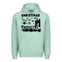 Seafoam Christmas Begins With Christ Premium Hoodie - Bettercallsaul