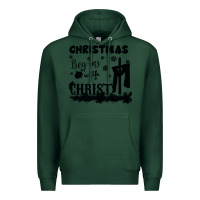 Sports Green Christmas Begins With Christ Premium Hoodie - Bettercallsaul