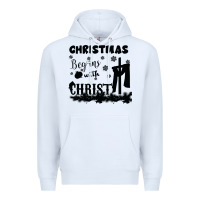 White Christmas Begins With Christ Premium Hoodie - Bettercallsaul
