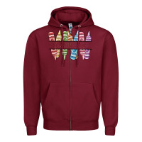 Burgundy custom crayons Zipper Hoodie - MaliasSmallBusiness