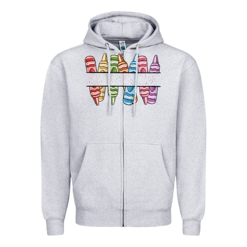 Custom Crayons Zipper Hoodie by MaliasSmallBusiness | Teevron