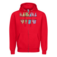 Red custom crayons Zipper Hoodie - MaliasSmallBusiness