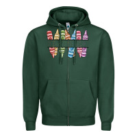 Sports Green custom crayons Zipper Hoodie - MaliasSmallBusiness