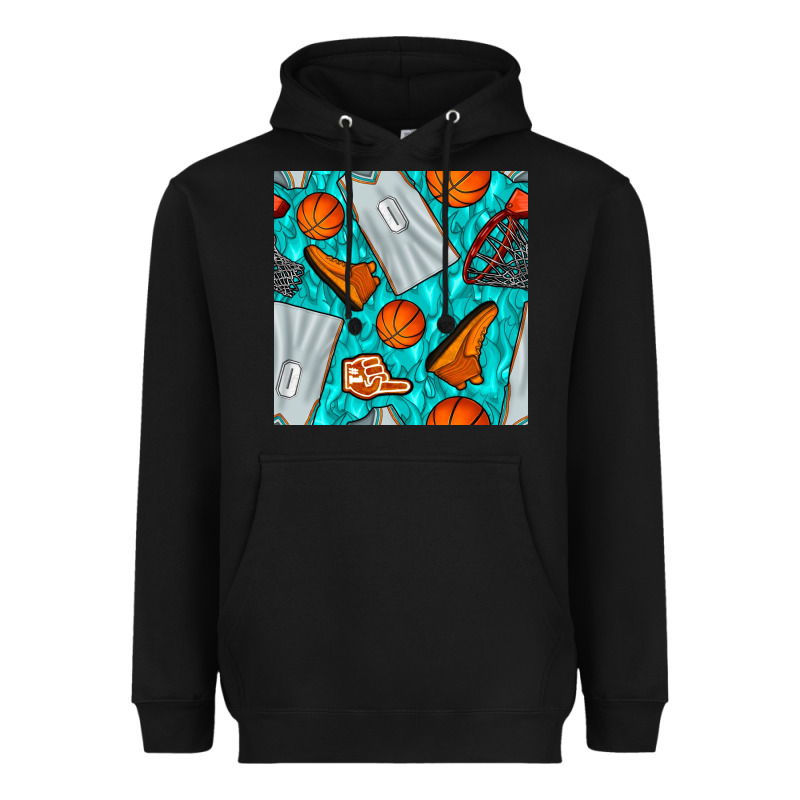 Basketball Uniform And Hoop Seamless Pattern Heavyweight Hoodie by BundleAndBundleShop | Teevron
