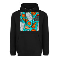 Black basketball uniform and hoop seamless pattern Heavyweight Hoodie - BundleAndBundleShop