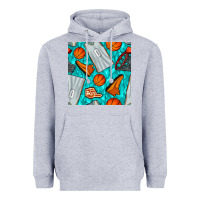 Heather Grey basketball uniform and hoop seamless pattern Heavyweight Hoodie - BundleAndBundleShop