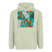 Matcha basketball uniform and hoop seamless pattern Heavyweight Hoodie - BundleAndBundleShop