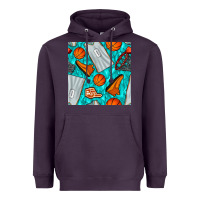 Plum basketball uniform and hoop seamless pattern Heavyweight Hoodie - BundleAndBundleShop