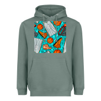 Sage basketball uniform and hoop seamless pattern Heavyweight Hoodie - BundleAndBundleShop