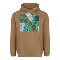 Toasted Coconut basketball uniform and hoop seamless pattern Heavyweight Hoodie - BundleAndBundleShop
