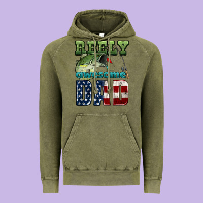 Reely Awesome Dad Vintage Hoodie Designed By Hra Design Shop