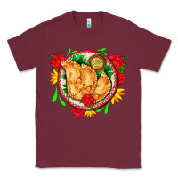 Burgundy empanadas plate and roses Classic Tee - AdoDesignShop