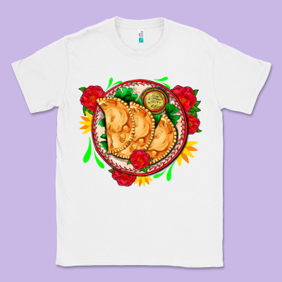 Empanadas Plate And Roses Classic Tee Designed By Adodesignshop