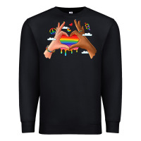 Black lgbtq pride hands Premium Sweatshirt - LillyAllenDesigns