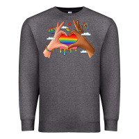 Charcoal Heather lgbtq pride hands Premium Sweatshirt - LillyAllenDesigns