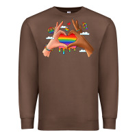 Chestnut lgbtq pride hands Premium Sweatshirt - LillyAllenDesigns