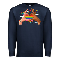 Navy lgbtq pride hands Premium Sweatshirt - LillyAllenDesigns