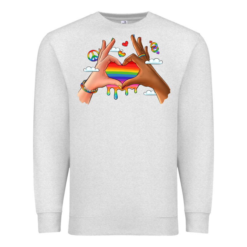 Lgbtq Pride Hands Premium Sweatshirt by LillyAllenDesigns | Teevron