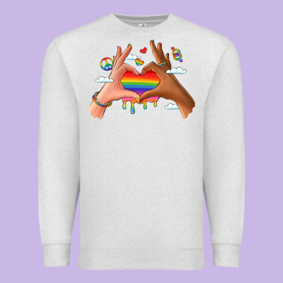 Lgbtq Pride Hands Premium Sweatshirt Designed By Lillyallendesigns