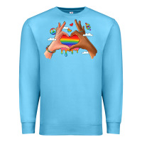 Ocean Blue lgbtq pride hands Premium Sweatshirt - LillyAllenDesigns