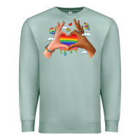 Seafoam lgbtq pride hands Premium Sweatshirt - LillyAllenDesigns