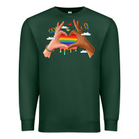 Sports Green lgbtq pride hands Premium Sweatshirt - LillyAllenDesigns