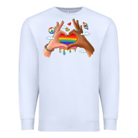 White lgbtq pride hands Premium Sweatshirt - LillyAllenDesigns