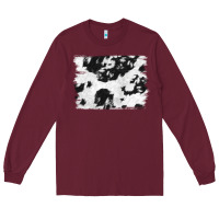 Burgundy black and white cowhide backround Long Sleeve Tee - NancyCooperArtShop