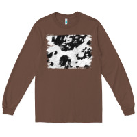 Chestnut black and white cowhide backround Long Sleeve Tee - NancyCooperArtShop