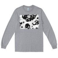 Heather Grey black and white cowhide backround Long Sleeve Tee - NancyCooperArtShop