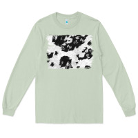 Matcha black and white cowhide backround Long Sleeve Tee - NancyCooperArtShop