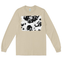 Mushroom black and white cowhide backround Long Sleeve Tee - NancyCooperArtShop