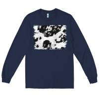 Navy black and white cowhide backround Long Sleeve Tee - NancyCooperArtShop