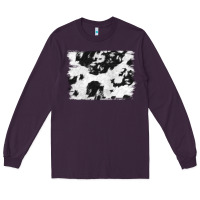 Plum black and white cowhide backround Long Sleeve Tee - NancyCooperArtShop