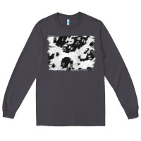 Smoke black and white cowhide backround Long Sleeve Tee - NancyCooperArtShop