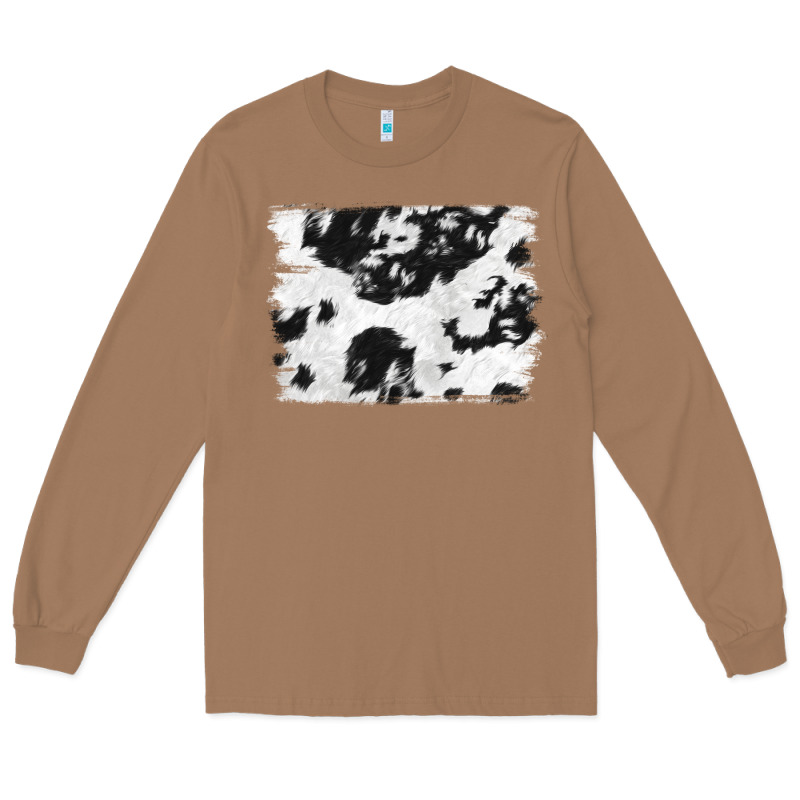 Black And White Cowhide Backround Long Sleeve Tee by NancyCooperArtShop | Teevron