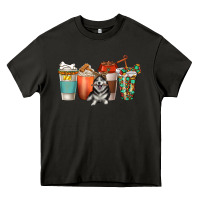 Asphalt alaskan husky dog coffee cups Heavy Core Tee - texasbilliewilder