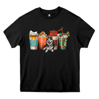 Black alaskan husky dog coffee cups Heavy Core Tee - texasbilliewilder