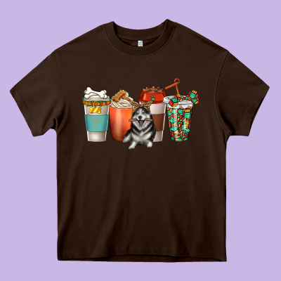 Alaskan Husky Dog Coffee Cups Heavy Core Tee Designed By Texasbilliewilder