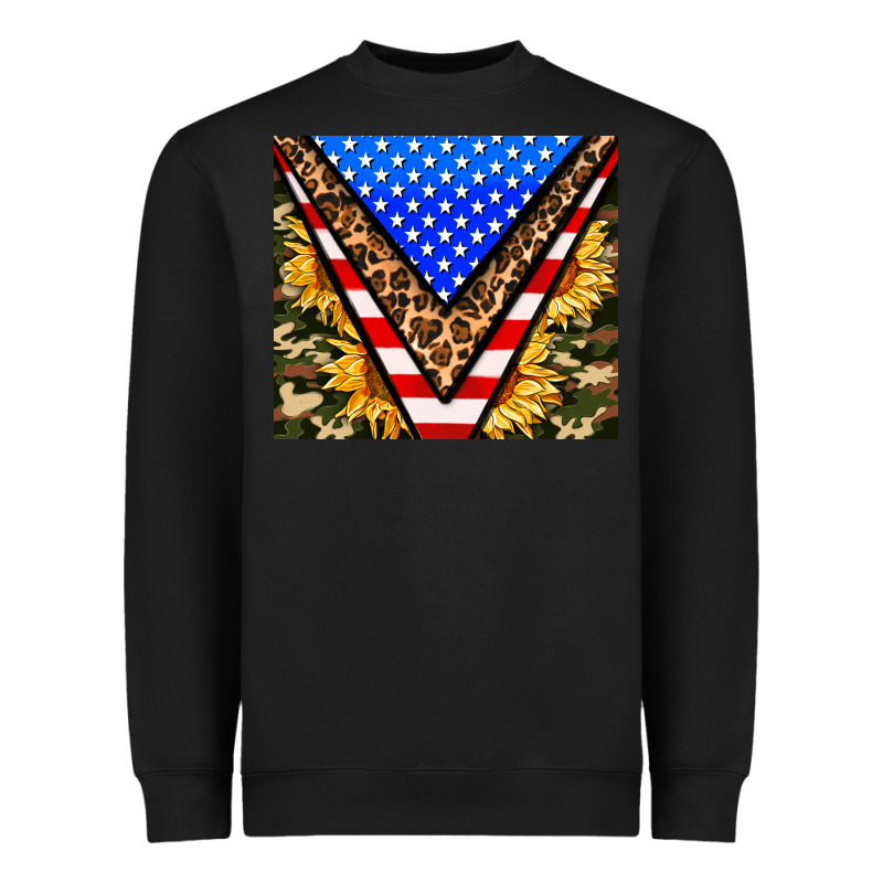 American Sunflower And Camouflage Heavyweight Sweatshirt by AdoDesignShop | Teevron