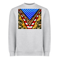 Heather Grey american sunflower and camouflage Heavyweight Sweatshirt - AdoDesignShop