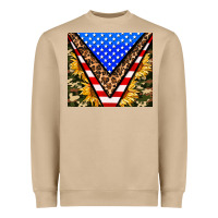 Mushroom american sunflower and camouflage Heavyweight Sweatshirt - AdoDesignShop