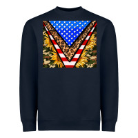 Navy american sunflower and camouflage Heavyweight Sweatshirt - AdoDesignShop