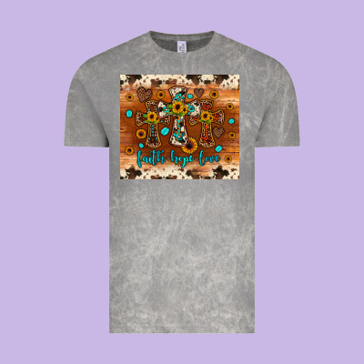 Faith Hope Love Cross Vintage Tee Designed By Jahusdesignshop
